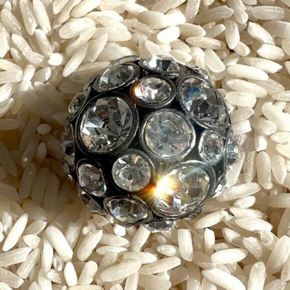 Vintage Fossil Rhinestone Disco Ball Cocktail Ring 7 - Picture 8 of 9